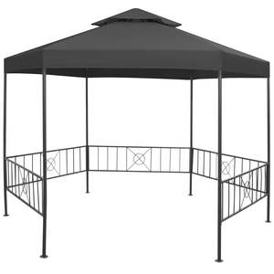 Gazebo, Pérgola o Pabellón de Jardín Grande de Acero con Recubrimiento en Polvo Color Antracita - Product Image 1