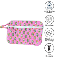 Housse de protection matelassée en coton pour ordinateur portable, durable, avec fermeture éclair, multiples poches, écologique, imprimée à la main, douce au toucher