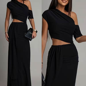 Conjunto de Falda y Top de Dos Piezas Vintage para Mujer, Top Regular, Minifalda, Ropa Deportiva, Ropa de Gimnasio, Ropa Casual de Verano - Product Image 4