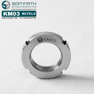 Manchon adaptateur à écrou de blocage à roulement DIN 981 KM03, entièrement fileté, classe 4, M16x1, droit, usiné CNC, finition naturelle - Product Image 3