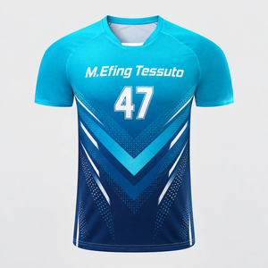 เสื้อเจอร์ซีย์กีฬาคอกลมแขนแร็กแลนพิมพ์ลายเชฟรอนแบบซับลิเมชั่นแห้งเร็วสำหรับฝึกซ้อมฟุตบอลของทีม TESSUTO รุ่นสั่งทำพิเศษสำหรับผู้ชาย - Product Image 1