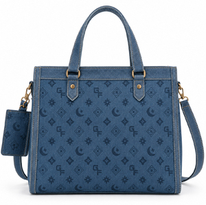 Designer Retro Denim Women's Handbag with Shoulder Strap and Charm <b>Small</b> <b>Wallet</b>, Lightweight Large Capacity Women's Shoulder Bag - Product Image 3