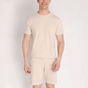 ODM/ODM New Arrival Casual Wear Breathable Shorts <b>Sets</b> Short Sleeve Solid Color Summer T Shirt Shorts <b>Set</b> For Men - Product Image 1