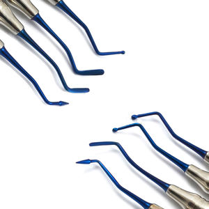 Dental Scaler Set 4Pcs Manual Knurled Grip Blue Metal <b>Teeth</b> <b>Cleaning</b> Instrument Class I Surgical <b>Tool</b> Shuja Surgico - Product Image 3