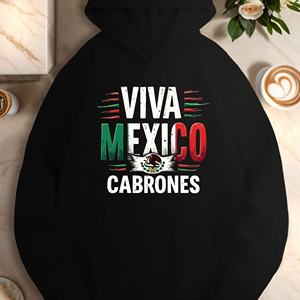 Sudadera con capucha de bandera española Larga vida México para mujer - Product Image 4