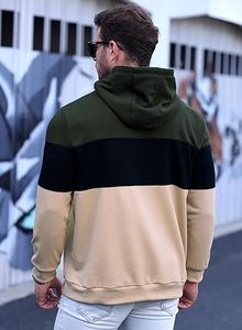 เสื้อฮู้ดแฟชั่นฤดูหนาวสำหรับผู้ชาย ผ้าผสมโพลีเอสเตอร์และคอตตอน ผ้าฟลีซอุ่นสบาย สีพื้น รับสกรีนลายตามสั่ง สวมใส่สบายๆ ในชีวิตประจำวัน - Product Image 3