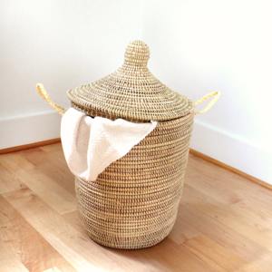 Cesto para la ropa sucia tejido a mano con asas, cesta de almacenamiento hecha a mano, venta al por mayor, ecológico, hecho en Vietnam - Product Image 2