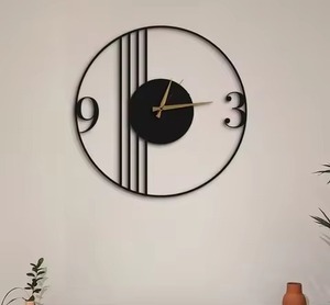 Unique Style Black Color <b>Metal</b> Wall <b>Clock</b> Analog Quartz Silent Design Minimalist Style Living Room Decoration Use <b>Metal</b> <b>Clock</b> - Product Image 6