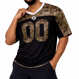 Jersey de Fútbol Americano Personalizado con Diseño de Camuflaje Real Tree, Unisex, Cuello en V, Impresión de Número, Ropa Deportiva, Proveedor OEM de Marca Privada, Tendencia 2026 - Product Image 3