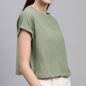 Personaliza Tu Propio Diseño, Top Corto para Mujer, Talla Grande, Transpirable, Verano, Alta Calidad, Precio al por Mayor - Product Image 4