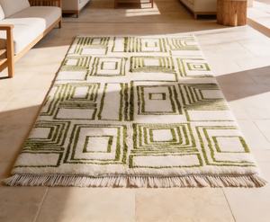 Alfombra de lana hecha a mano para decoración del hogar, estilo real marroquí, a la moda - Product Image 1