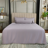 Ensemble de literie 4 pièces ultra-doux à rayures, écologique, 200 fils, toutes saisons, en coton et polyester, tailles California King, Queen, Twin, vente en gros