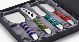 Beaded <b>Cheese</b> <b>Knife</b> <b>Set</b> Stainless Steel 4-Piece Handcrafted Handles Colorful Design For Serving <b>Cheese</b> And Hotel Use - Product Image 4