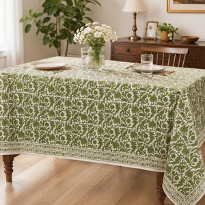 Indian Handmade Premium Quality Eco-friendly Floral Pattern Cotton <b>Table</b> <b>Cover</b> Modern Style for Wedding Use - Product Image 1