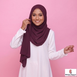 High Quality Chiffon Hijab Scarf Custom <b>Silk</b> Feel <b>Head</b> <b>Wrap</b> Shawl OEM ODM Manufacturing Service Provider - Product Image 3