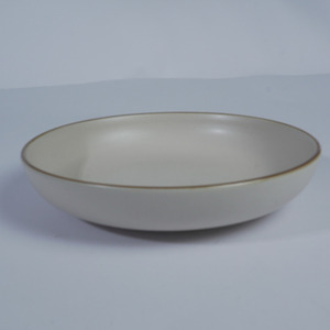 Assiette à dîner en céramique marron ivoire 22 cm, minimaliste, écologique, passe au lave-vaisselle, pour restaurant, hôtel, café, vaisselle, pâtes - Product Image 3