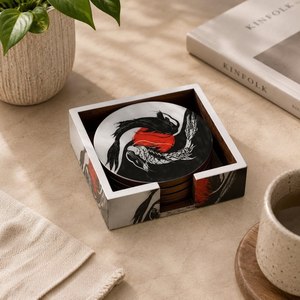 Luxury Square Eco-Friendly <b>Ceramic</b> 4x4 <b>Coaster</b> Set Tea Cup Home Party Use Direct Factory Sale Handcrafted <b>Coaster</b> Holder - Product Image 6