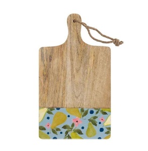 Planche à découper rectangulaire en bois avec poignée en émail et motif poisson, écologique et durable, compatible lave-vaisselle - Product Image 2