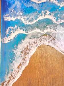 Plateau en résine époxy écologique, fait main, en bois, pour servir des aliments, du café, du thé et pour la décoration intérieure, au meilleur prix du marché. - Product Image 4