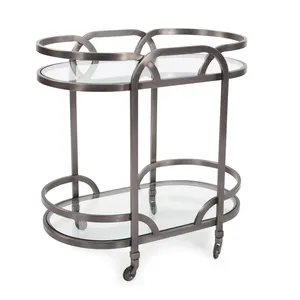 Modern Handmade Metal <b>Decorative</b> Utility Trolley with Contemporary Design Spacious Storage ShelvesWorld Trend Eco-Friendly - Product Image 1