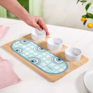 Bandeja de servir rústica de forma ovalada y bandejas de madera para servir chocolate, tabla de servir para decoración del hogar, plato de servir de forma irregular - Product Image 6