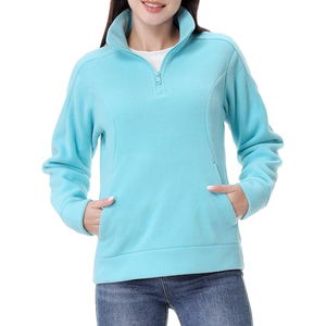 Venta al por mayor de logotipo personalizado de alta calidad de las mujeres en blanco con cremallera completa hasta logotipo personalizado de las mujeres nueva suelta de color sólido más terciopelo sudaderas con capucha de los hombres - Product Image 1