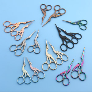 Hot Sell Vintage-Style Stork-Shaped Eyebrow Manicure Scissors Multi-Colored Bird Shape Finish Grooming Embroidery DIY - Product Image 3
