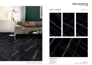 Carreaux de porcelaine super brillants de haute qualité, surface 60x120cm (600x1200mm, 24x48), pour revêtements muraux et sols intérieurs de luxe. - Product Image 3