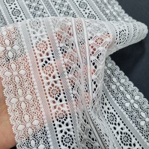 Cinta de Encaje Elástica Ligera con Rayas Geométricas de 20 cm, Tejido Elástico de Nylon y Spandex, Color Personalizado, Diseños Personalizados para - Product Image 4