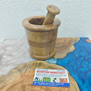 Mortier et pilon en bois, dernier design, pour herbes et épices, outil de cuisine, presse-ail, personnalisé, écologique, ensemble de cuisine moderne - Product Image 1