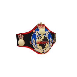 Cinturón del Campeonato Mundial de la WWE con Corona Dorada y Emblema de Globo, Cinturón de Cuero Rojo y Negro de Primera Calidad para Eventos Deportivos - Product Image 1
