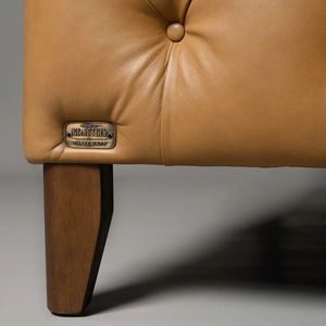 Canapé Chesterfield moderne de luxe à trois places en cuir véritable pour salon, meuble d'appoint de qualité supérieure - Product Image 6