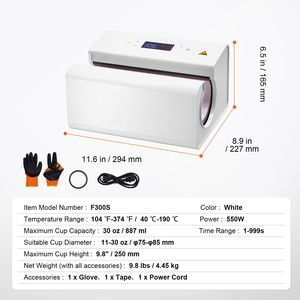 Macchina Termopressa Automatica per Tazze, Riscaldamento Rapido e Uniforme, per Bicchieri da Sublimazione da 11-30oz - Product Image 3