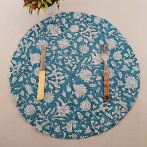 Manteles Individuales Reversibles Modernos con Estampado Floral Azul, Reutilizables y Desechables, Decoración para Mesa de Boda, Hogar, Cocina, Banquetes, 100% - Product Image 1