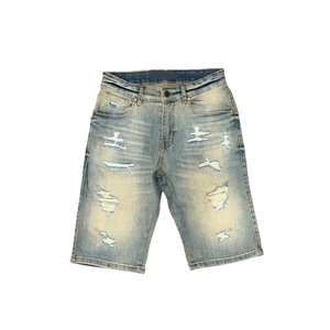 Pantalones Cortos Bermuda de Mezclilla Lavada de Cintura Alta para Hombre, Estilo Casual, con Botones, Dobladillo Deshilachado, Transpirables, para Verano - Product Image 6