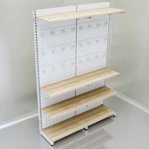Étagère gondole simple face à 5 niveaux One Tech, directement de l'usine, avec accessoires et crochets, en bois durable et polyvalente, pour supermarché, Vietnam - Product Image 2
