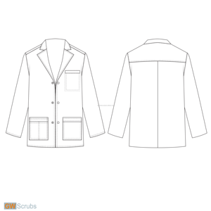 เสื้อกาวน์แพทย์สีขาว GW สำหรับผู้ชาย ผ้าทวิล ปักลายตามสั่ง ตรวจจับรอยขาดได้ ขนาด XS-XXL ผลิตที่ฮานอย เวียดนาม - Product Image 5