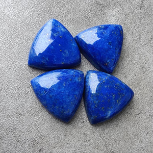 Cabochon de Lapis Lazuli de qualité supérieure, forme trilobée, calibré, dos plat, pierre précieuse - Product Image 4