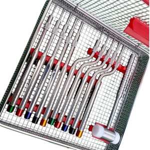 Kit d'instruments chirurgicaux droits pour sinus lift dentaire, comprenant mallettes concaves, mallettes à cassette et osteotomes - Product Image 5