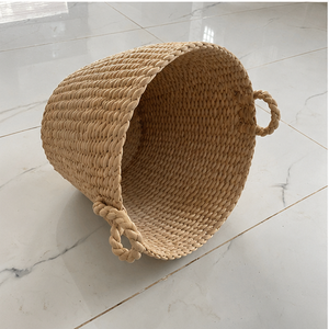 KOTTRAVAI Natural Water Hyacinth Woven Storage Basket with Organizer <b>Bin</b> and Handles for Home Kitchen <b>Bathroom</b> Decor Tamil Nadu - Product Image 2