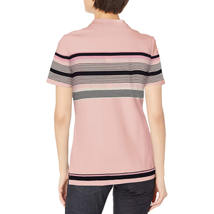 Camisa Rosa Sólida de Manga Corta Transpirable de Spandex/Poliéster para Mujer, Diseño Casual de Punto con Botones Delanteros, Largo Regular - Product Image 2