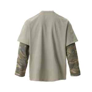 T-shirt personnalisé à manches longues pour homme, nouveau design, double couche, avec impression graphique. - Product Image 5