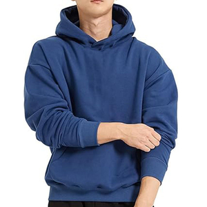 Sweat à capuche oversize pour homme avec cordon de serrage, épaules tombantes, poche kangourou avant et poignets côtelés - Product Image 4