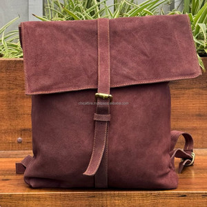New Fashionable Travel Vintage Trend Custom Large Capacity Genuine Suede Leather Backpack for Men & Women School <b>Bag</b> <b>Laptop</b> <b>Bags</b> - Product Image 4