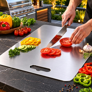 Tabla de Cortar de Acero Inoxidable para Encimera, Tamaño Mediano, Apta para Lavavajillas, Accesorios de Cocina, Mejor Calidad y Precio Bajo - Product Image 6