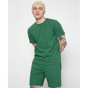 Conjunto de Dos Piezas Personalizable para Hombre, Camiseta de Manga Corta y Pantalones Cortos de Color Sólido, Ropa Transpirable de Verano con Estampado Africano - Product Image 1