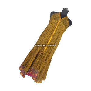 Nuevo Vestido Elegante Bohemio Vintage de Tela de Sari de Seda con Estampado a Color, Top Ventas, Vestido Largo Informal para Mujer, para Fiestas y Eventos Nocturnos, para Adultos - Product Image 1