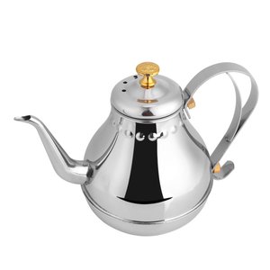 Tetera de café multiusos de acero inoxidable de 1 litro con pico largo para goteo, equipo de preparación de café para cocina, venta al por mayor OEM - Product Image 1