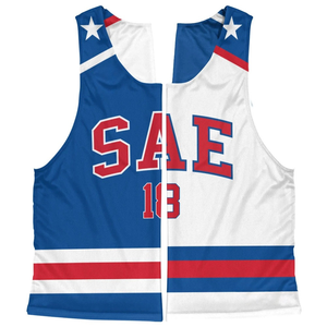 Maillot d'équipe de lacrosse et de football américain personnalisé, imprimé, réversible, en maille, grande taille, sans manches, unisexe, USA ODM - Product Image 4