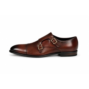 รองเท้าหนังแท้ทรงหัวแหลมแบบ Monk Strap ป้องกันการเจาะทะลุ กันลื่น หัวเข็มขัดคู่ ทำมือ สำหรับฤดูใบไม้ร่วง เหมาะสำหรับใส่ทำงานในออฟฟิศ - Product Image 3